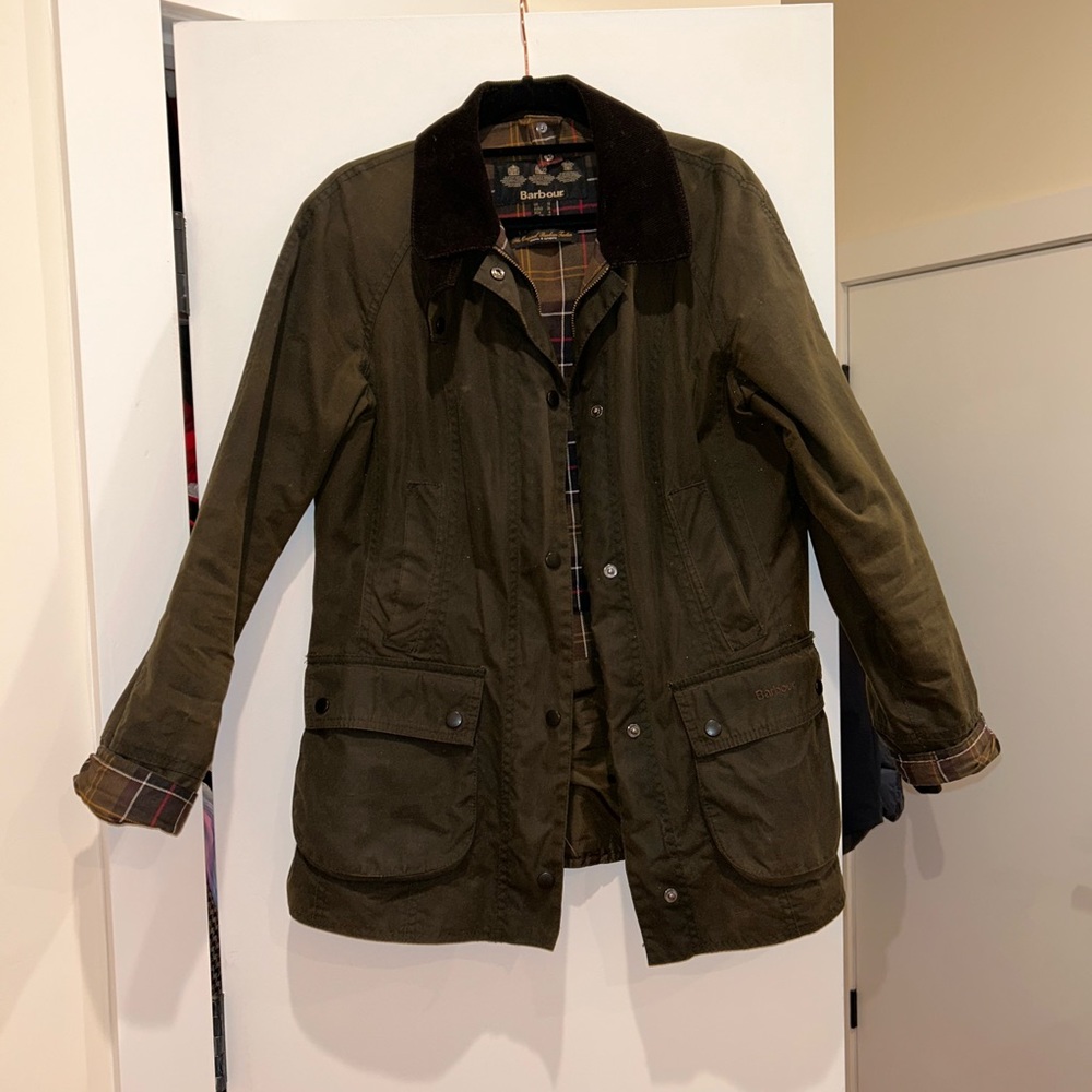 BARBOUR Beadnell Jacket Olive size 6,